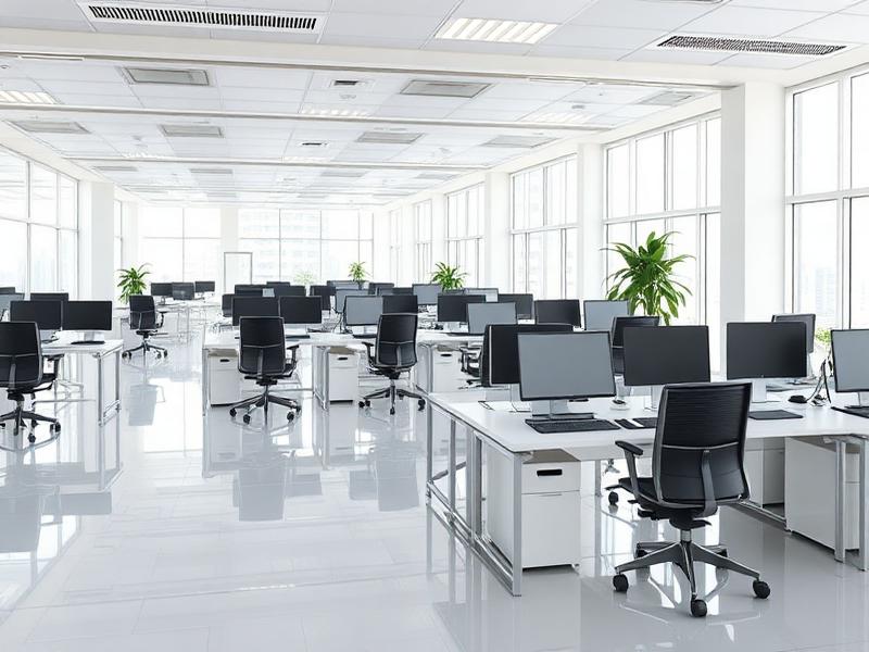 Clean modern open-plan office space